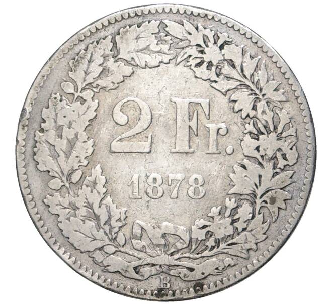Монета 2 франка 1878 года Швейцария (Артикул: K11-73679) — Фото №1