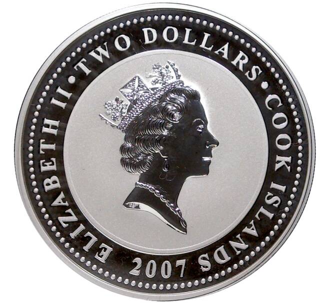 Монета 2 доллара 2007 года Острова Кука «Легендарные мотоциклы 1930-х — Matchless Silver Hawk» (Артикул M2-57509)