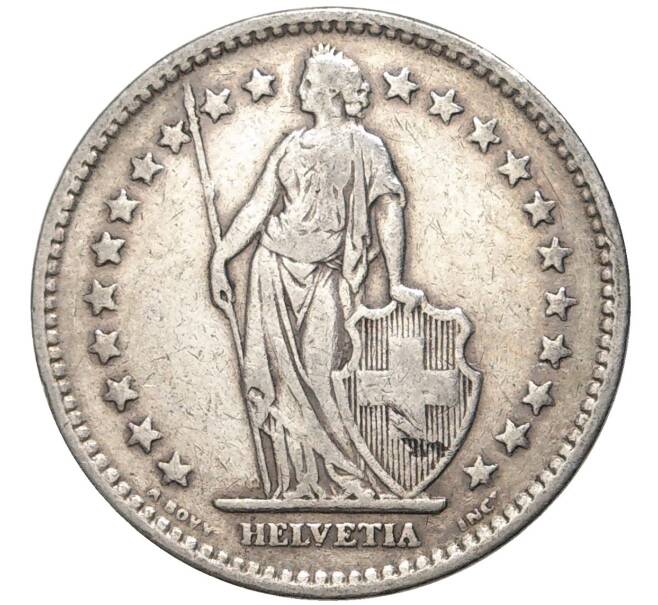 Монета 2 франка 1922 года Швейцария (Артикул: K11-74234) — Фото №2