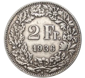 2 франка 1936 года Швейцария