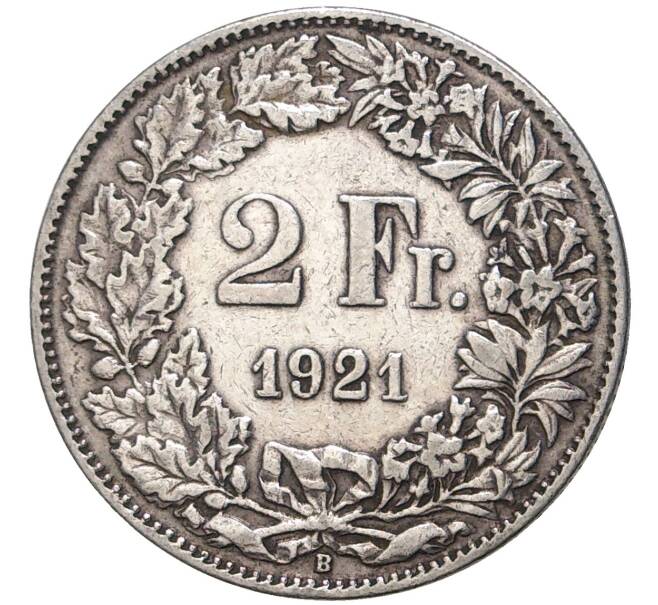 Монета 2 франка 1921 года Швейцария (Артикул K11-74250)