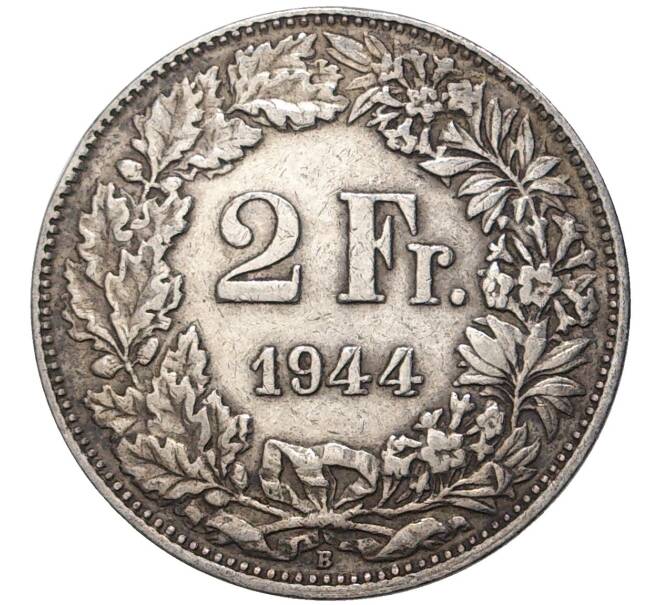 Монета 2 франка 1944 года Швейцария (Артикул K11-74260)