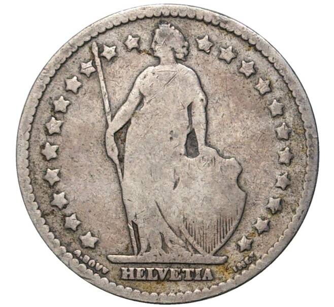 Монета 1 франк 1886 года Швейцария (Артикул: K11-74271) — Фото №2