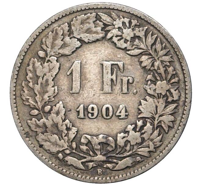 Монета 1 франк 1904 года Швейцария (Артикул: K11-74278) — Фото №1