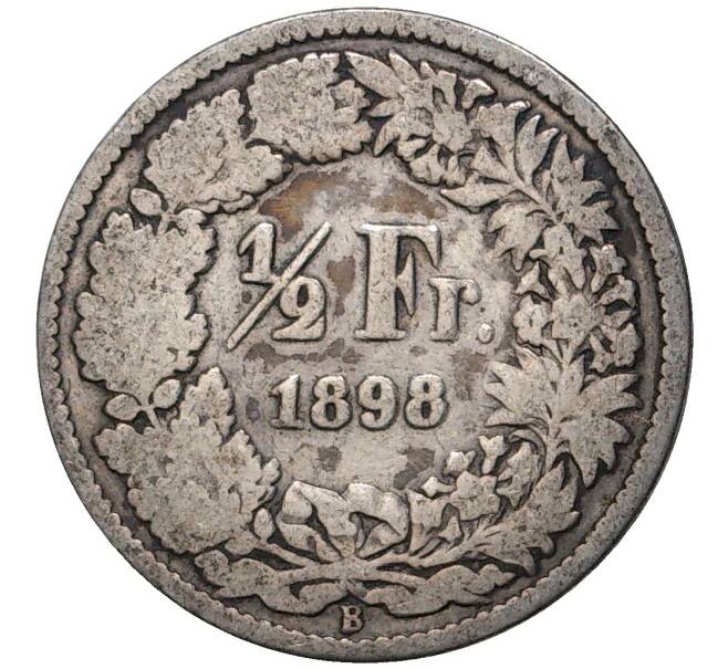 Монета 1/2 франка 1898 года Швейцария (Артикул K11-74361)