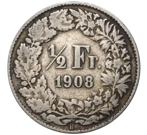 1/2 франка 1908 года Швейцария
