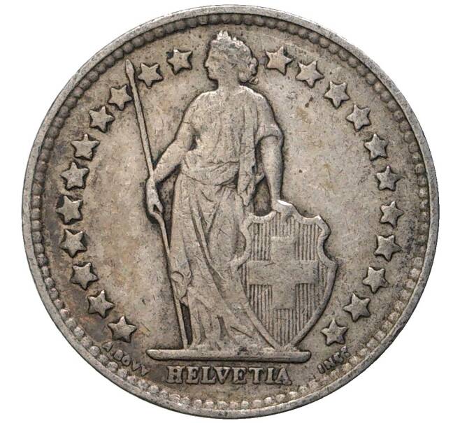 Монета 1/2 франка 1914 года Швейцария (Артикул K11-74366)