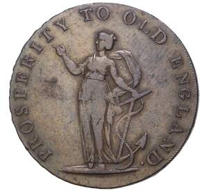 Торговый токен 1/2 пенни 1790-1794 года Великобритания (Норфолк)