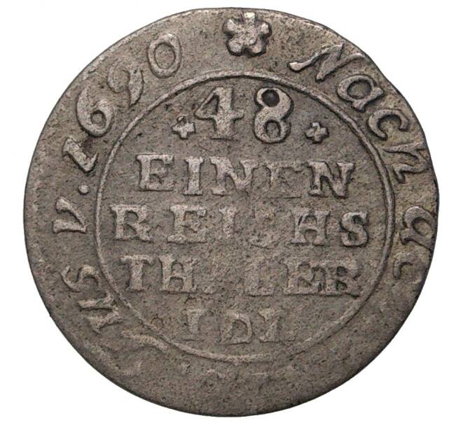 Монета 1/48 талера 1690 года Померания (Шведская оккупация) (Артикул M2-57637)