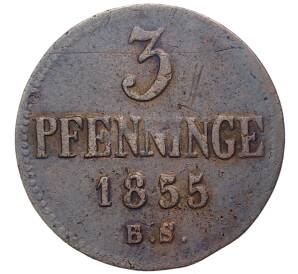 3 пфеннига 1855 года Росток — Фото №1