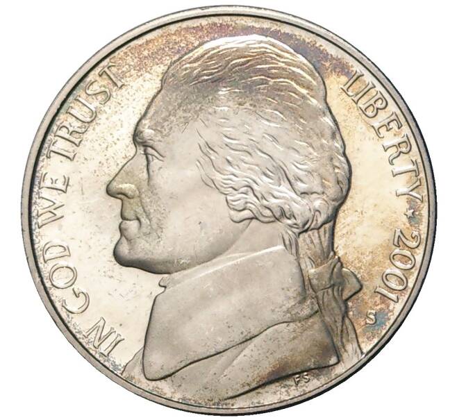 Монета 5 центов 2001 года S США (Артикул M2-57782)
