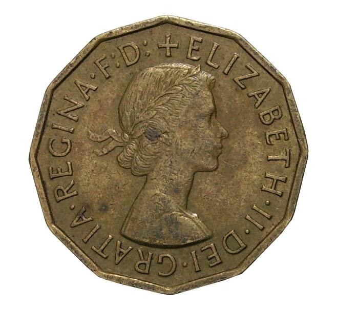 Монета 3 пенса 1954 года (Артикул: M2-2491) — Фото №2