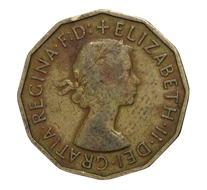 Монета 3 пенса 1955 года (Артикул: M2-2492) — Фото №2