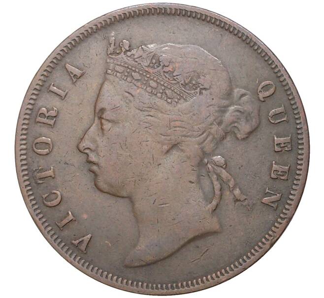 Монета 1 цент 1874 года Стрейтс Сетлментс (Артикул K1-3973)