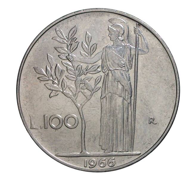 Монета 100 лир 1966 года (Артикул: M2-2519) — Фото №1