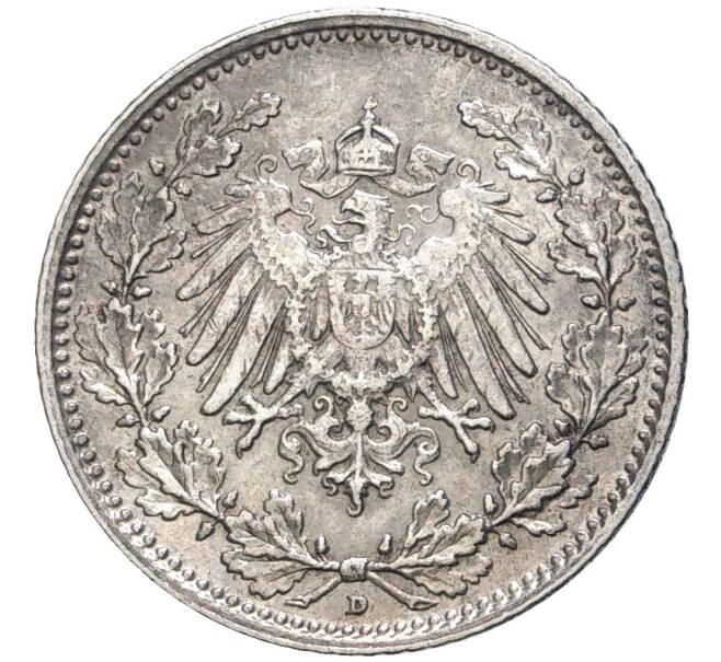 Монета 1/2 марки 1907 года D Германия (Артикул K11-75261)