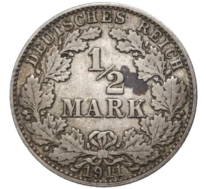 1/2 марки 1911 года J Германия
