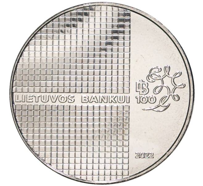 Монета 1.50 евро 2022 года Литва «100 лет Банку Литвы» (Артикул M2-57990)