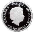 Монета 1 доллар 2022 года Ниуэ «Акула против крокодила» (Артикул M2-57993)