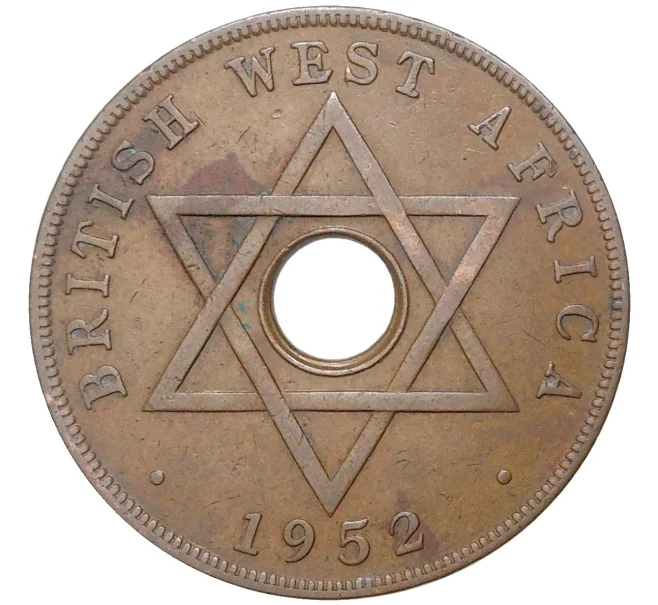 Монета 1 пенни 1952 года KN Британская Западная Африка (Артикул K11-75964)