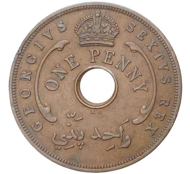 Монета 1 пенни 1952 года KN Британская Западная Африка (Артикул K11-75964)