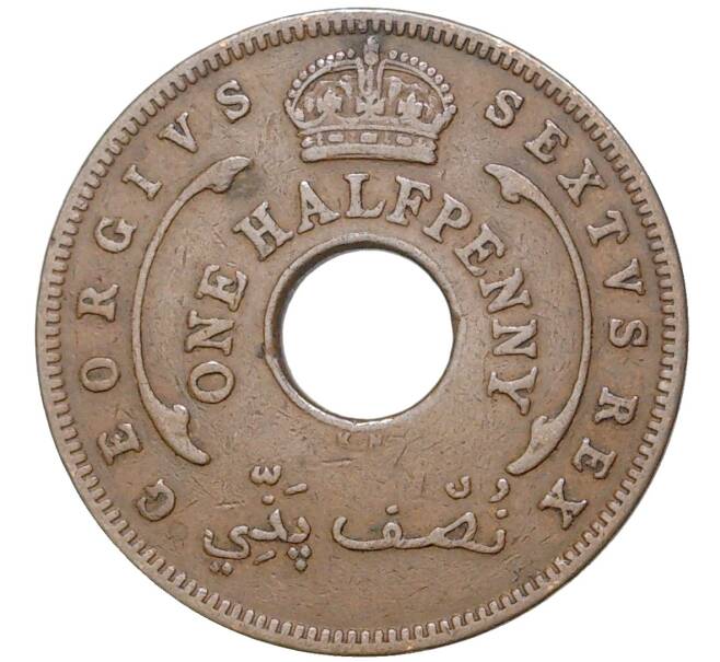 Монета 1/2 пенни 1952 года KN Британская Западная Африка (Артикул K11-75971)