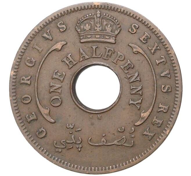 Монета 1/2 пенни 1952 года KN Британская Западная Африка (Артикул K11-75972)