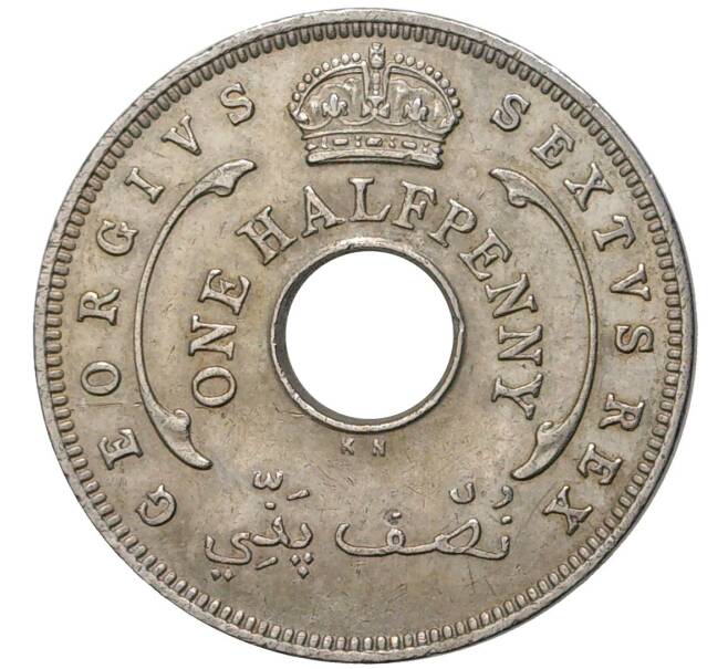 Монета 1/2 пенни 1949 года KN Британская Западная Африка (Артикул K11-75979)