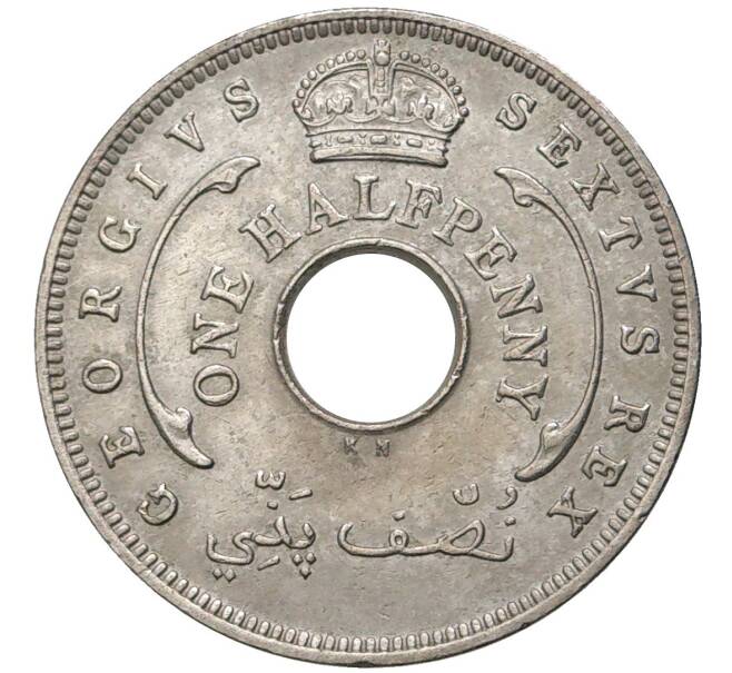 Монета 1/2 пенни 1949 года KN Британская Западная Африка (Артикул K11-75980)