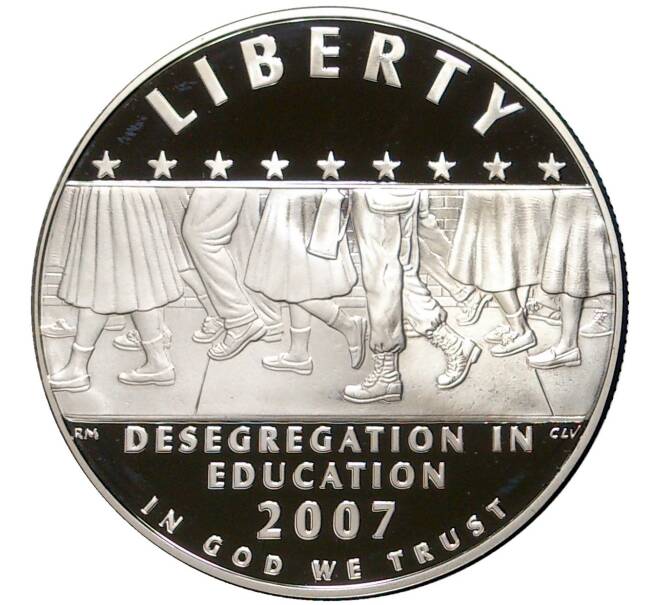 Монета 1 доллар 2007 года Р США «Десегрегация в образовании — Школа в Литл-Рок» (Артикул M2-58008)