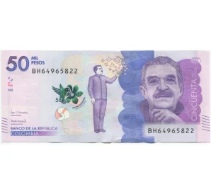 50000 песо 2019 года Колумбия