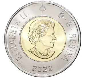 2 доллара 2022 года Канада «50 лет Суперсерии СССР-Канада» (Цветное покрытие)