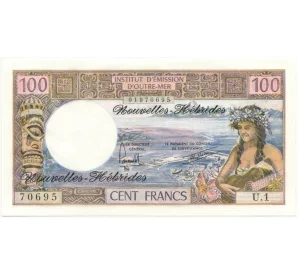 100 франков 1975 года Новые Гебриды