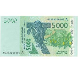 5000 франков 2011 года Западно-Африканский валютный союз — литера А (Кот-Д'Ивуар)
