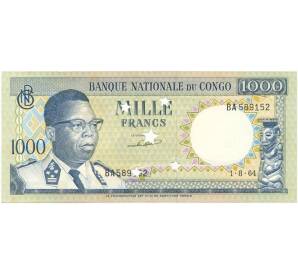 1000 франков 1964 года Конго (ДРК)
