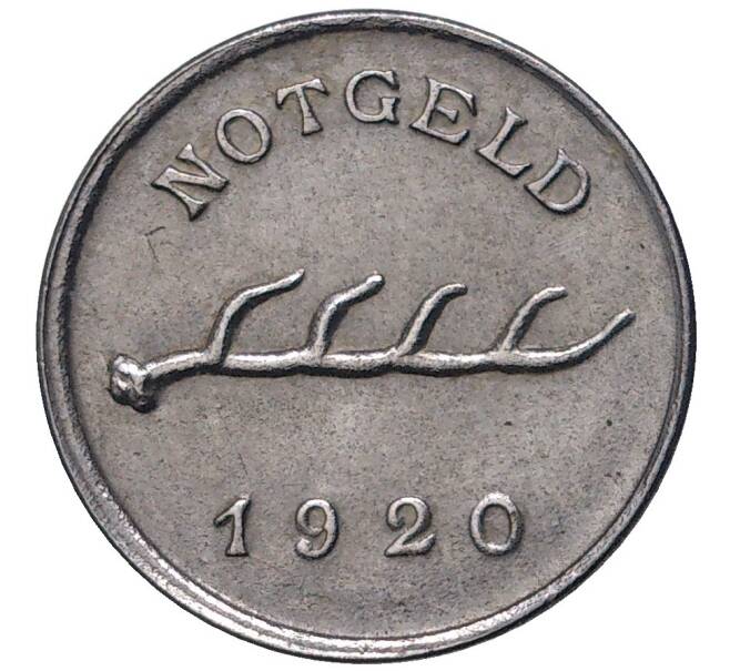 Монета 1 пфенниг 1920 года Германия — город Мергентхайм (Нотгельд) (Артикул: K11-78192) — Фото №1