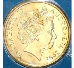 1 доллар 2001 года Австралия «90 лет королевскому флоту Австралии» (в блистере)