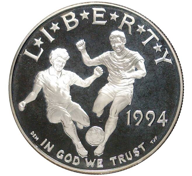 Монета 1 доллар 1994 года S США «Чемпионат мира по футболу 1994» (Артикул M2-58112)