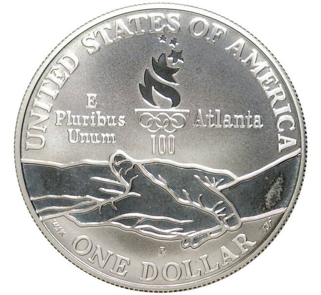 Монета 1 доллар 1995 года Р США «X летние Паралимпийские Игры 1996 в Атланте — Бег» (Артикул M2-58136)