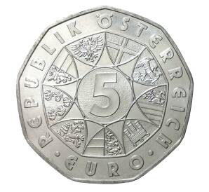 5 евро 2002 года 250 лет Шенбруннскому зоопарку — Фото №2