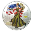 Монета 1 доллар 2007 года Шагающая Свобода — Цветная (Артикул M2-2572)