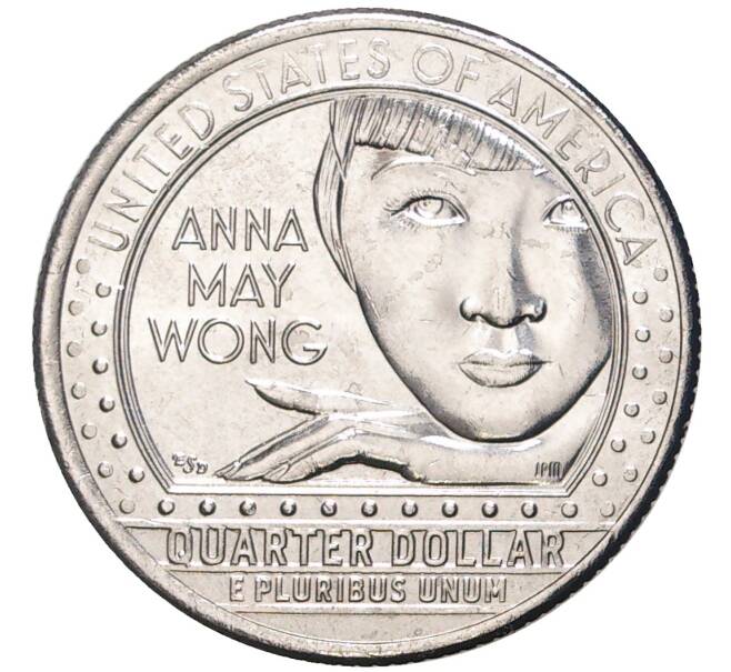 Монета 1/4 доллара (25 центов) 2022 года Р США «Американские женщины — Анна Мэй Вонг» (Артикул M2-58201)