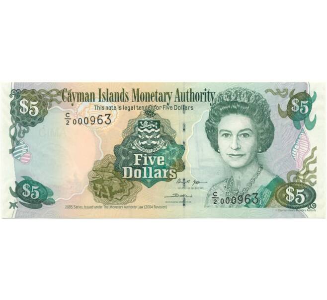 Банкнота 5 долларов 2005 года Каймановы острова (Артикул: K11-80206) — Фото №1
