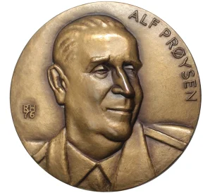 Настольная медаль 1976 года Швеция «Альф Прейсен»