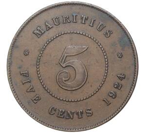 5 центов 1924 года Британский Маврикий