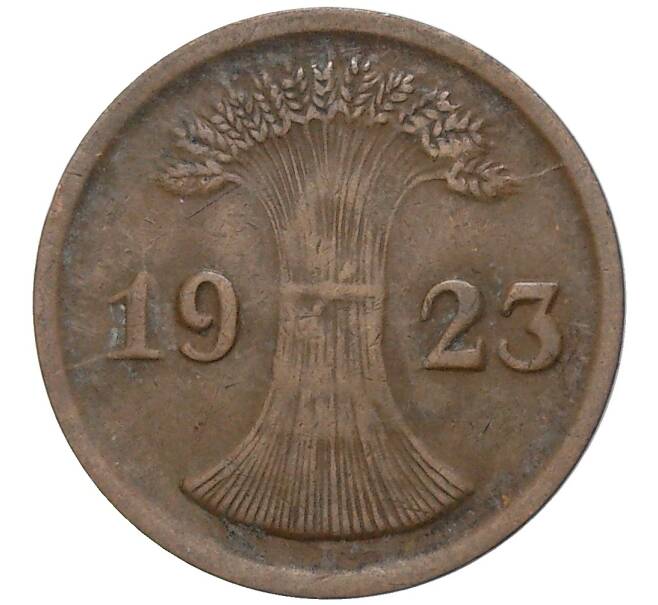 Монета 2 рентенпфеннига 1923 года D Германия (Артикул M2-58231)