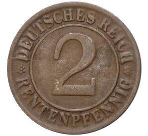 2 рентенпфеннига 1923 года D Германия