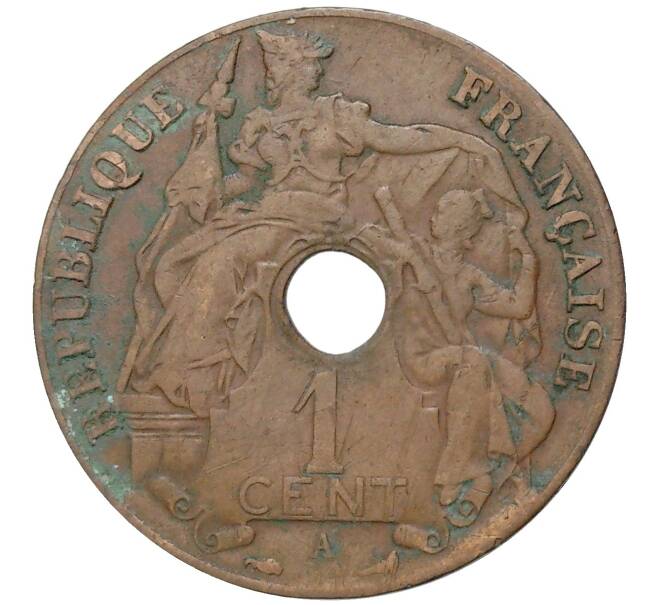 Монета 1 цент 1921 года Французский Индокитай (Артикул K11-80779)