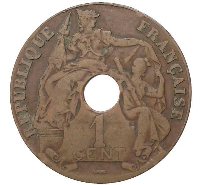 Монета 1 цент 1923 года Французский Индокитай (Артикул K11-80782)