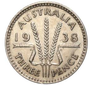 3 пенса 1938 года Австралия — Фото №1
